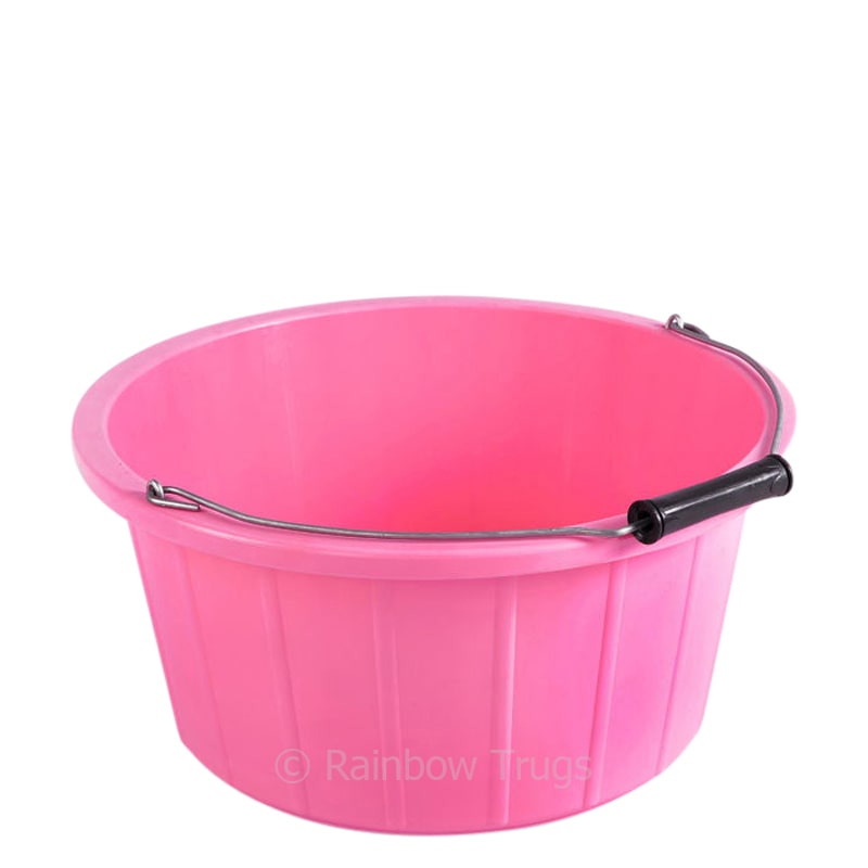 Coloured Shallow Feed Bucket - PINK